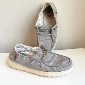 Hey Dude Wendy linen grey size 2